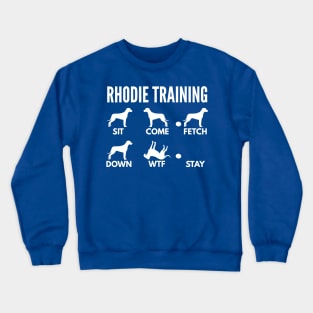 Rhodesian Ridgeback Training Rhodie Dog Tricks Crewneck Sweatshirt